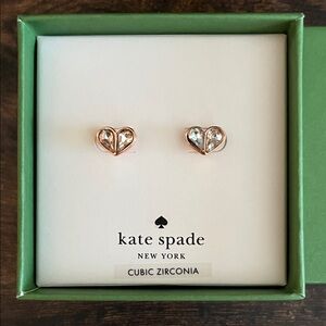 🆕 Kate Spade ♠️ boxed cubic zirconia heart earrings